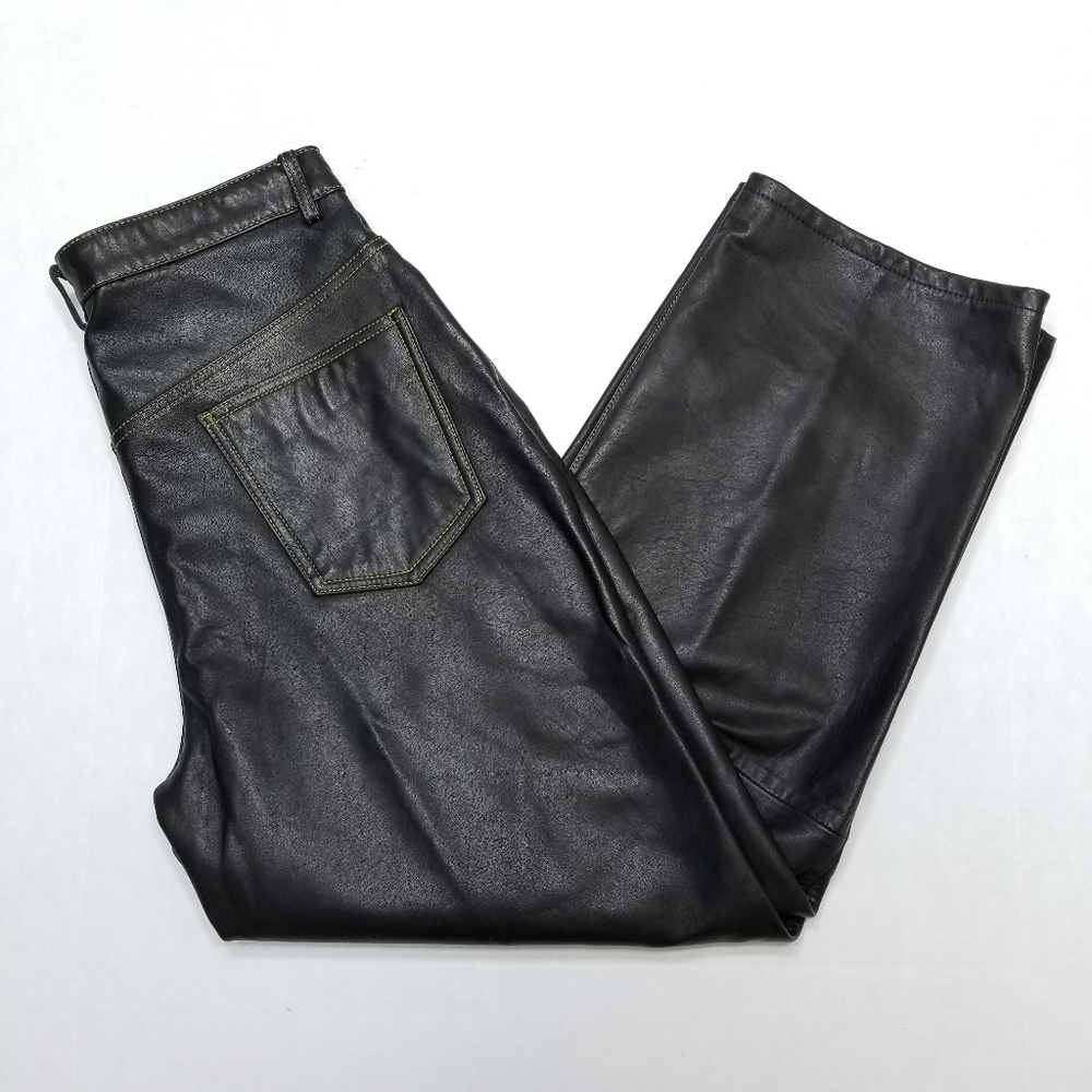 Saxony Genuine leather Black pants W34
